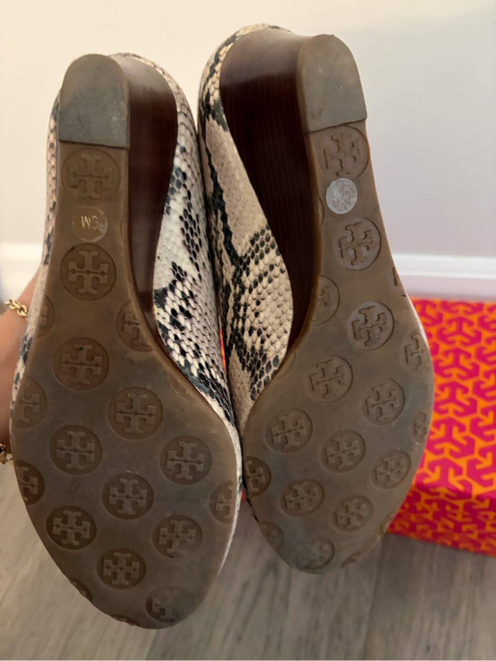Tory Burch Python Wedge Heels - Picture 4 of 5